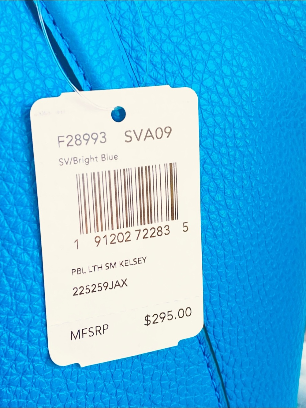 Coach NWT Kelsey Pebble Leather Satchel in Bright Blue - Picture 6 of 11